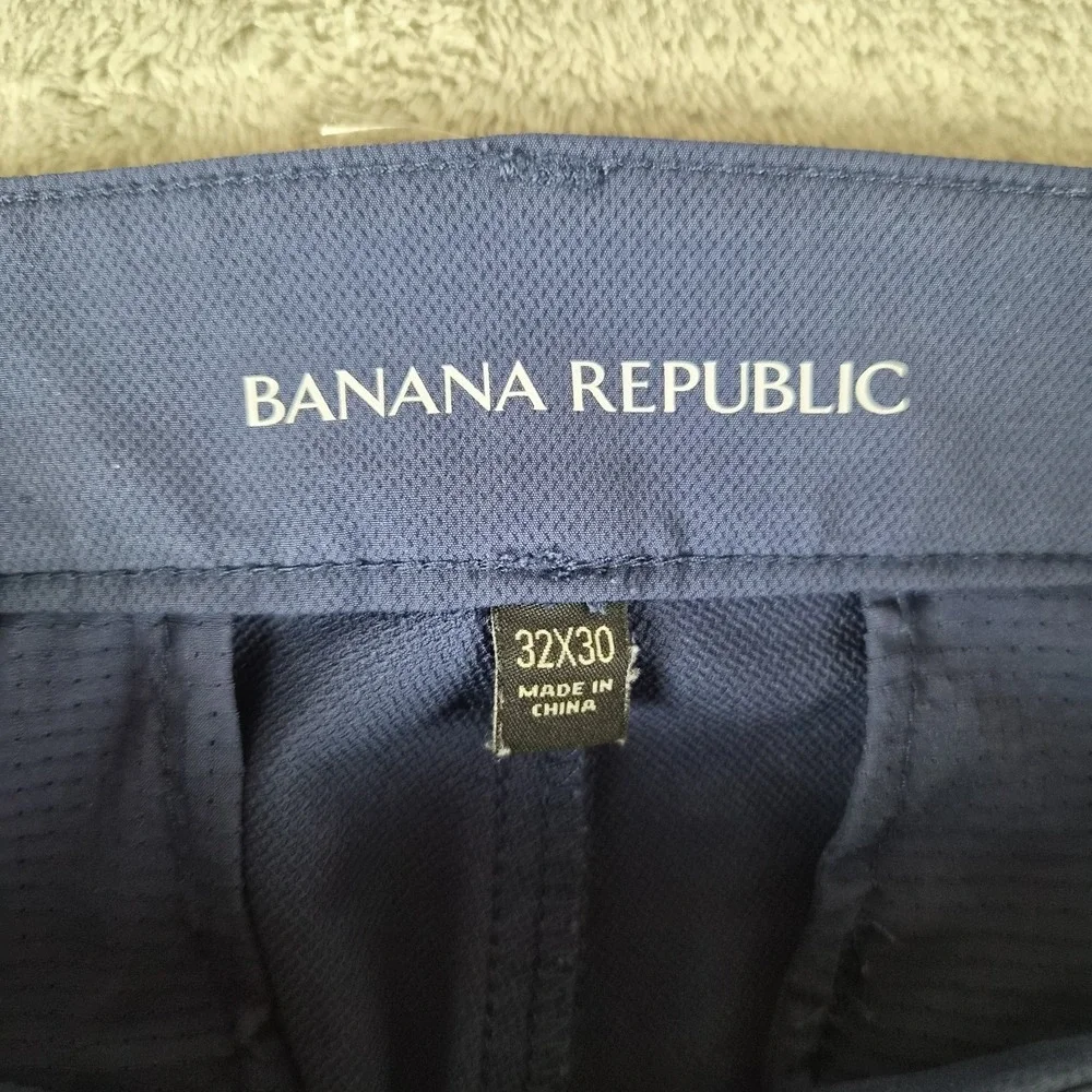 Banana Republic Golf Pants Mens 32x30 Blue Performance Stretch Chino Lightweight